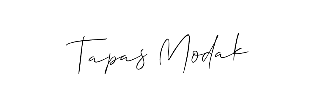 How to make Tapas Modak signature? Allison_Script is a professional autograph style. Create handwritten signature for Tapas Modak name. Tapas Modak signature style 2 images and pictures png