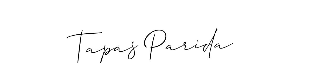 How to Draw Tapas Parida signature style? Allison_Script is a latest design signature styles for name Tapas Parida. Tapas Parida signature style 2 images and pictures png