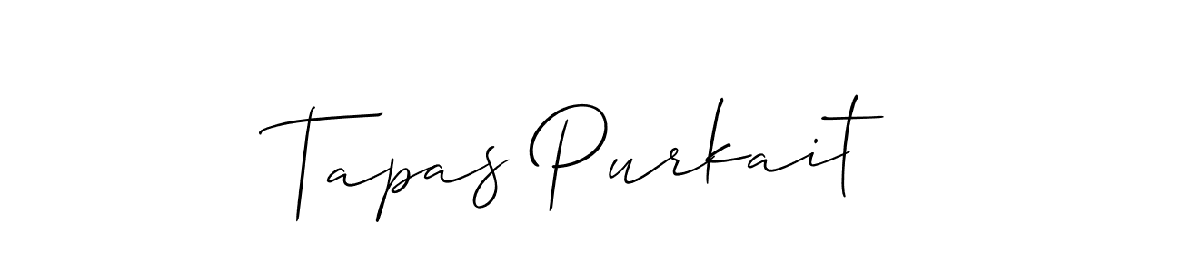 Make a beautiful signature design for name Tapas Purkait. With this signature (Allison_Script) style, you can create a handwritten signature for free. Tapas Purkait signature style 2 images and pictures png