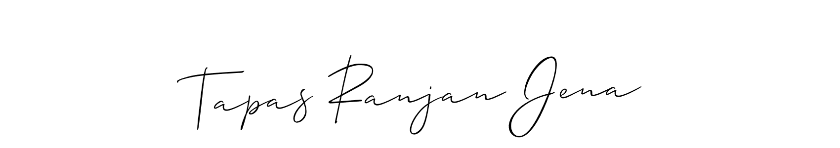 How to make Tapas Ranjan Jena name signature. Use Allison_Script style for creating short signs online. This is the latest handwritten sign. Tapas Ranjan Jena signature style 2 images and pictures png