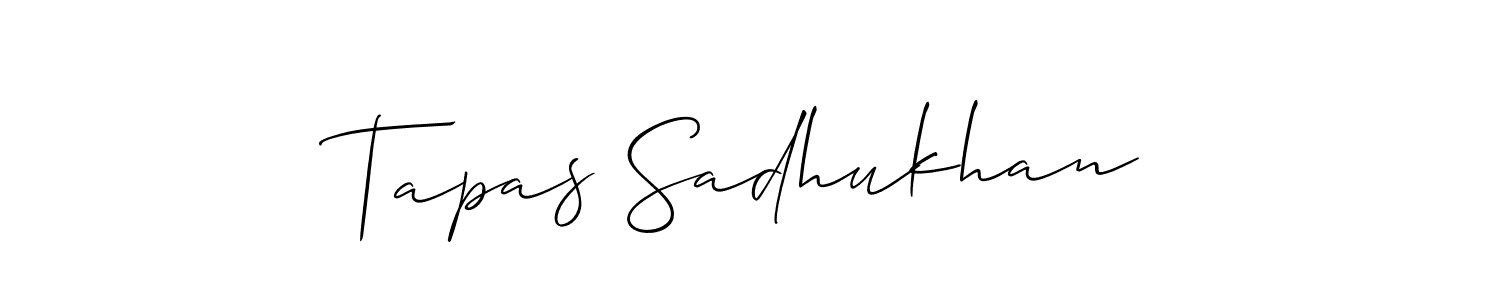 The best way (Allison_Script) to make a short signature is to pick only two or three words in your name. The name Tapas Sadhukhan include a total of six letters. For converting this name. Tapas Sadhukhan signature style 2 images and pictures png