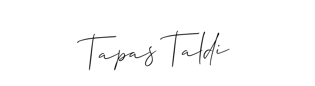 Design your own signature with our free online signature maker. With this signature software, you can create a handwritten (Allison_Script) signature for name Tapas Taldi. Tapas Taldi signature style 2 images and pictures png