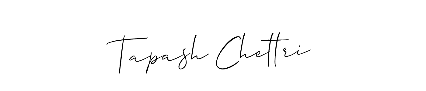 How to make Tapash Chettri signature? Allison_Script is a professional autograph style. Create handwritten signature for Tapash Chettri name. Tapash Chettri signature style 2 images and pictures png