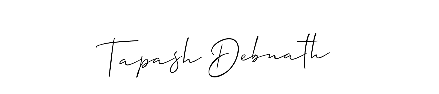 The best way (Allison_Script) to make a short signature is to pick only two or three words in your name. The name Tapash Debnath include a total of six letters. For converting this name. Tapash Debnath signature style 2 images and pictures png