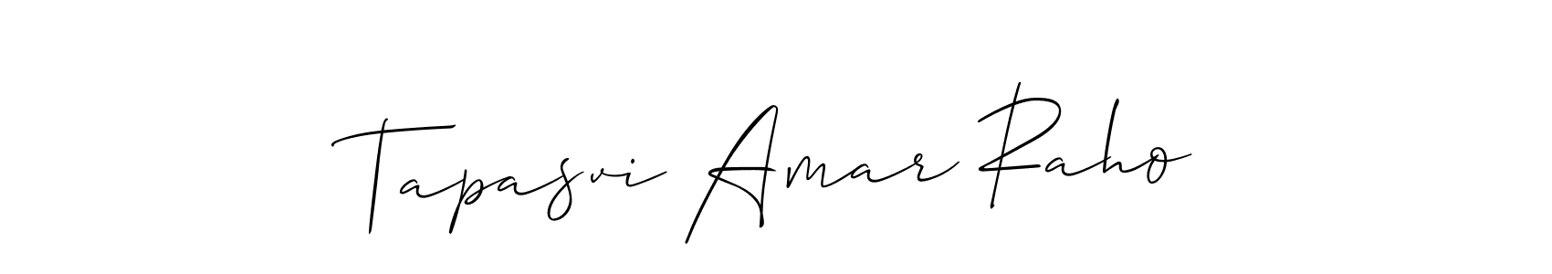 Create a beautiful signature design for name Tapasvi Amar Raho. With this signature (Allison_Script) fonts, you can make a handwritten signature for free. Tapasvi Amar Raho signature style 2 images and pictures png