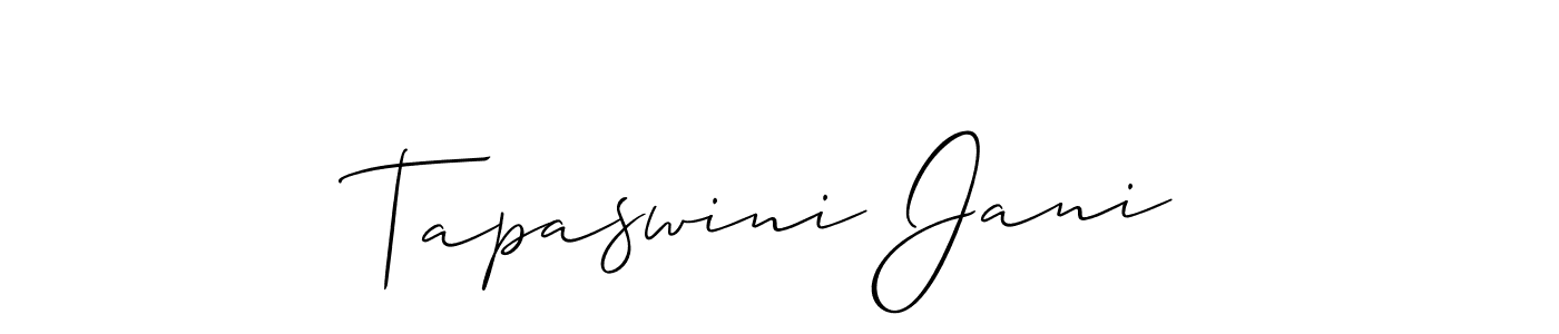 Also we have Tapaswini Jani name is the best signature style. Create professional handwritten signature collection using Allison_Script autograph style. Tapaswini Jani signature style 2 images and pictures png