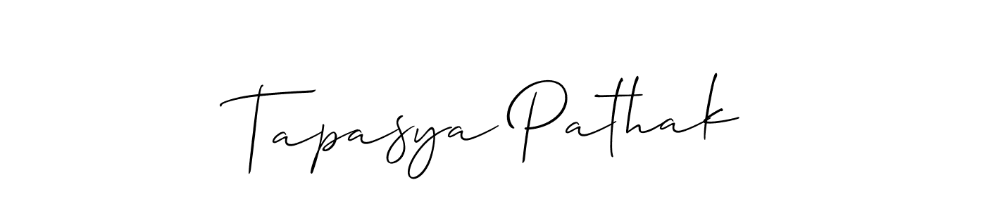 Make a beautiful signature design for name Tapasya Pathak. With this signature (Allison_Script) style, you can create a handwritten signature for free. Tapasya Pathak signature style 2 images and pictures png