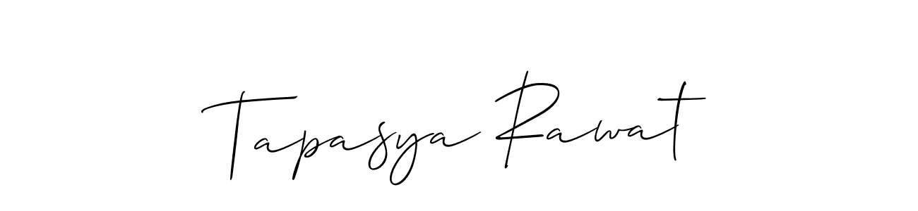 Allison_Script is a professional signature style that is perfect for those who want to add a touch of class to their signature. It is also a great choice for those who want to make their signature more unique. Get Tapasya Rawat name to fancy signature for free. Tapasya Rawat signature style 2 images and pictures png