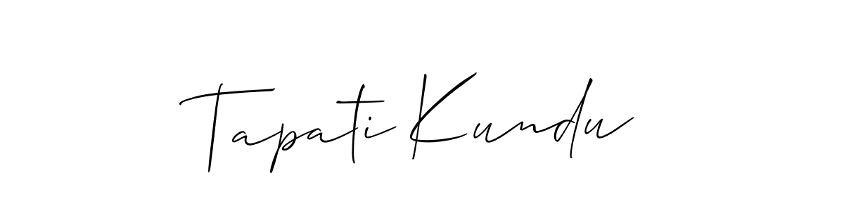 Use a signature maker to create a handwritten signature online. With this signature software, you can design (Allison_Script) your own signature for name Tapati Kundu. Tapati Kundu signature style 2 images and pictures png