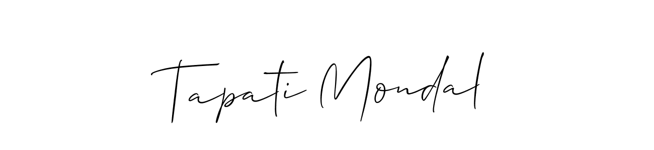 It looks lik you need a new signature style for name Tapati Mondal. Design unique handwritten (Allison_Script) signature with our free signature maker in just a few clicks. Tapati Mondal signature style 2 images and pictures png