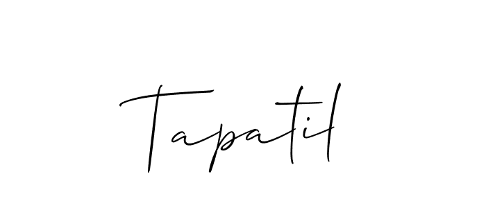 The best way (Allison_Script) to make a short signature is to pick only two or three words in your name. The name Tapatil include a total of six letters. For converting this name. Tapatil signature style 2 images and pictures png