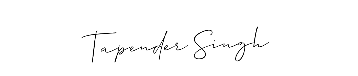 Tapender Singh stylish signature style. Best Handwritten Sign (Allison_Script) for my name. Handwritten Signature Collection Ideas for my name Tapender Singh. Tapender Singh signature style 2 images and pictures png