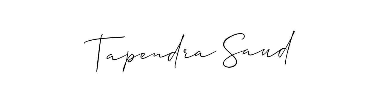 Create a beautiful signature design for name Tapendra Saud. With this signature (Allison_Script) fonts, you can make a handwritten signature for free. Tapendra Saud signature style 2 images and pictures png