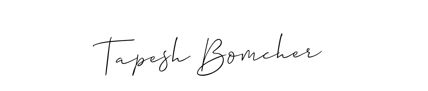 How to make Tapesh Bomcher signature? Allison_Script is a professional autograph style. Create handwritten signature for Tapesh Bomcher name. Tapesh Bomcher signature style 2 images and pictures png