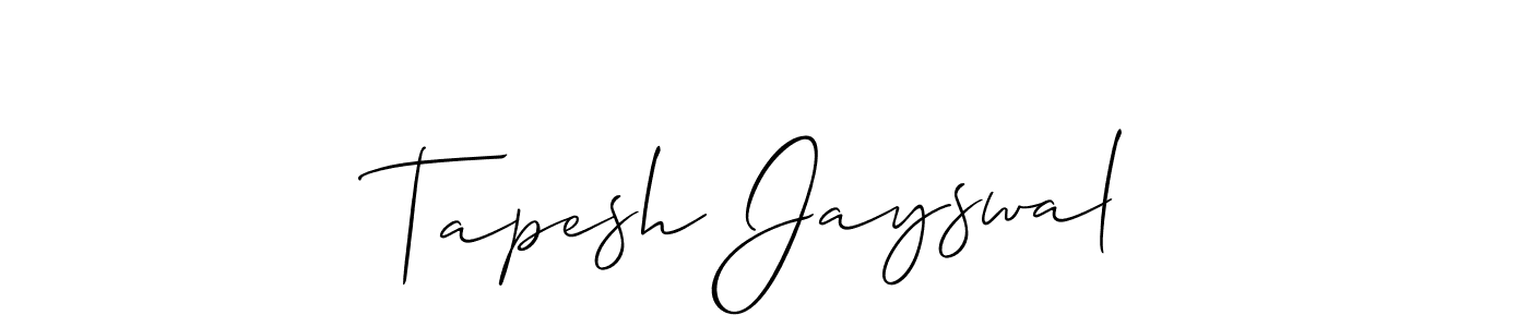 Make a beautiful signature design for name Tapesh Jayswal. With this signature (Allison_Script) style, you can create a handwritten signature for free. Tapesh Jayswal signature style 2 images and pictures png