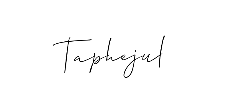 if you are searching for the best signature style for your name Taphejul. so please give up your signature search. here we have designed multiple signature styles  using Allison_Script. Taphejul signature style 2 images and pictures png