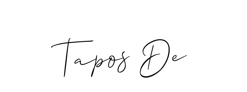 It looks lik you need a new signature style for name Tapos De. Design unique handwritten (Allison_Script) signature with our free signature maker in just a few clicks. Tapos De signature style 2 images and pictures png