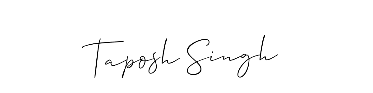 This is the best signature style for the Taposh Singh name. Also you like these signature font (Allison_Script). Mix name signature. Taposh Singh signature style 2 images and pictures png