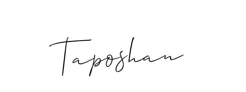 Create a beautiful signature design for name Taposhan. With this signature (Allison_Script) fonts, you can make a handwritten signature for free. Taposhan signature style 2 images and pictures png