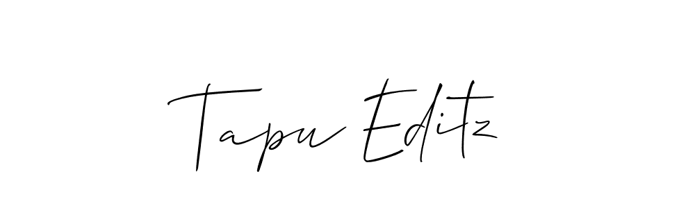 Similarly Allison_Script is the best handwritten signature design. Signature creator online .You can use it as an online autograph creator for name Tapu Editz. Tapu Editz signature style 2 images and pictures png