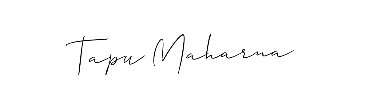 Use a signature maker to create a handwritten signature online. With this signature software, you can design (Allison_Script) your own signature for name Tapu Maharna. Tapu Maharna signature style 2 images and pictures png