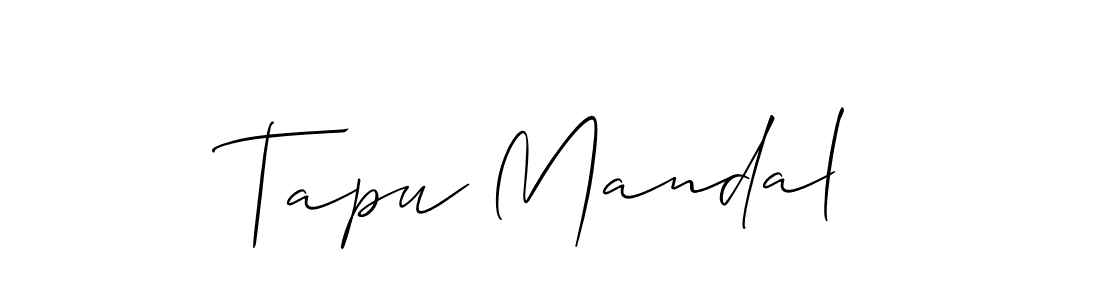 Use a signature maker to create a handwritten signature online. With this signature software, you can design (Allison_Script) your own signature for name Tapu Mandal. Tapu Mandal signature style 2 images and pictures png