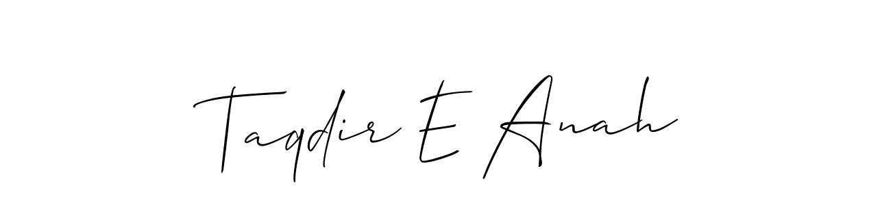 Similarly Allison_Script is the best handwritten signature design. Signature creator online .You can use it as an online autograph creator for name Taqdir E Anah. Taqdir E Anah signature style 2 images and pictures png
