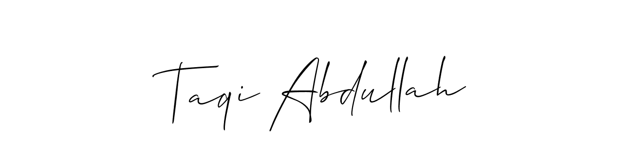Also we have Taqi Abdullah name is the best signature style. Create professional handwritten signature collection using Allison_Script autograph style. Taqi Abdullah signature style 2 images and pictures png