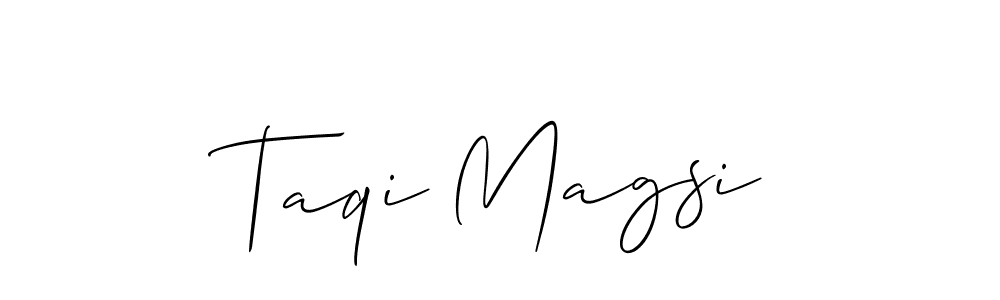 if you are searching for the best signature style for your name Taqi Magsi. so please give up your signature search. here we have designed multiple signature styles  using Allison_Script. Taqi Magsi signature style 2 images and pictures png