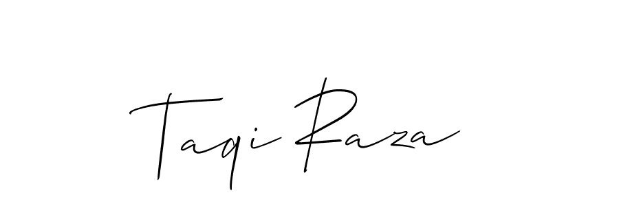 How to make Taqi Raza signature? Allison_Script is a professional autograph style. Create handwritten signature for Taqi Raza name. Taqi Raza signature style 2 images and pictures png