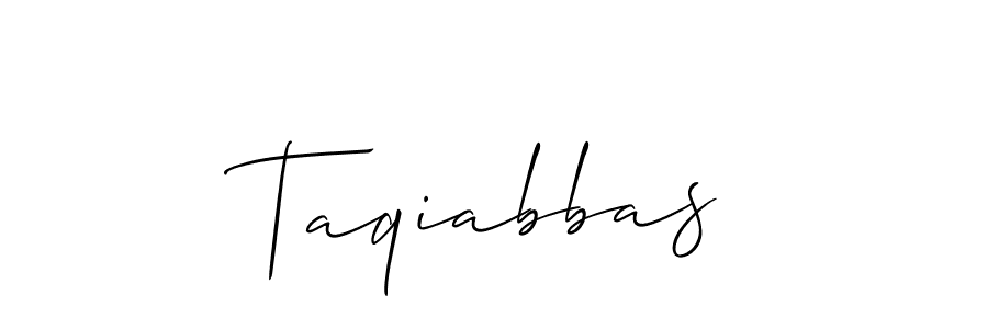 Design your own signature with our free online signature maker. With this signature software, you can create a handwritten (Allison_Script) signature for name Taqiabbas. Taqiabbas signature style 2 images and pictures png