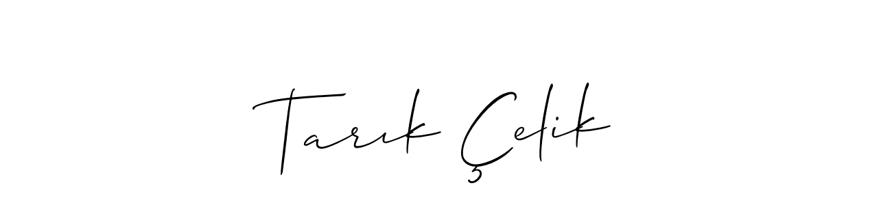Also we have Tarık Çelik name is the best signature style. Create professional handwritten signature collection using Allison_Script autograph style. Tarık Çelik signature style 2 images and pictures png