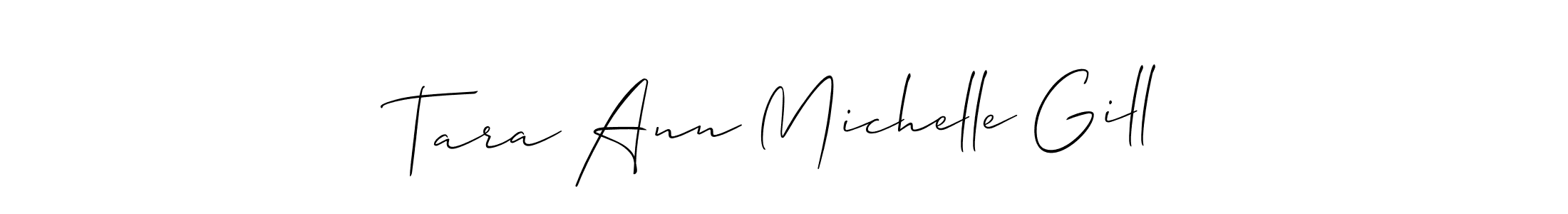 The best way (Allison_Script) to make a short signature is to pick only two or three words in your name. The name Tara Ann Michelle Gill include a total of six letters. For converting this name. Tara Ann Michelle Gill signature style 2 images and pictures png