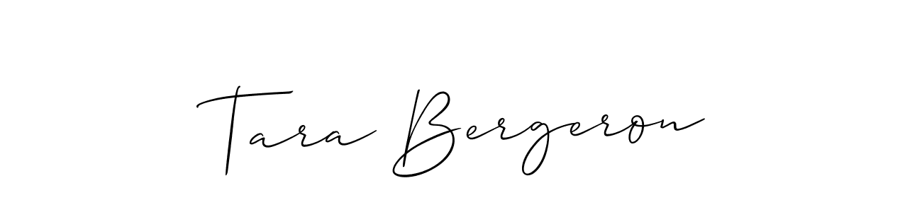 It looks lik you need a new signature style for name Tara Bergeron. Design unique handwritten (Allison_Script) signature with our free signature maker in just a few clicks. Tara Bergeron signature style 2 images and pictures png