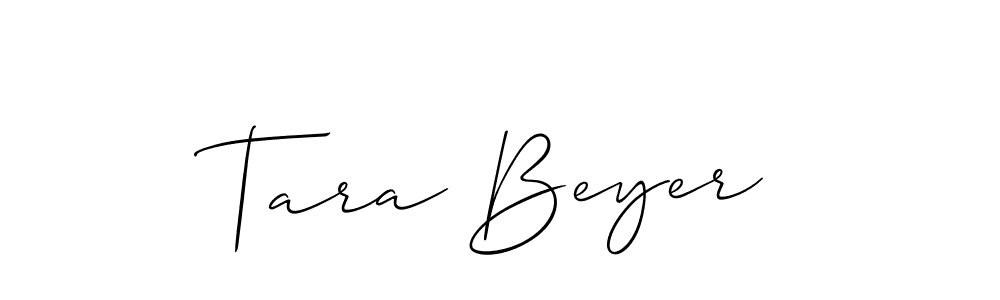 It looks lik you need a new signature style for name Tara Beyer. Design unique handwritten (Allison_Script) signature with our free signature maker in just a few clicks. Tara Beyer signature style 2 images and pictures png