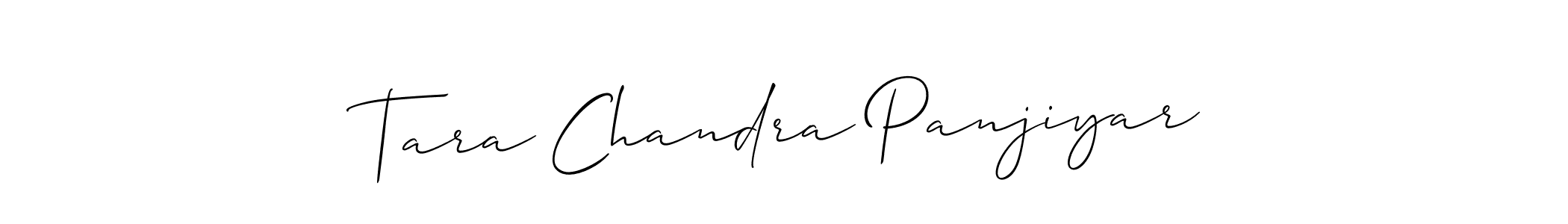 Create a beautiful signature design for name Tara Chandra Panjiyar. With this signature (Allison_Script) fonts, you can make a handwritten signature for free. Tara Chandra Panjiyar signature style 2 images and pictures png