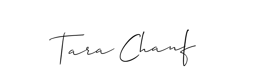 The best way (Allison_Script) to make a short signature is to pick only two or three words in your name. The name Tara Chanf include a total of six letters. For converting this name. Tara Chanf signature style 2 images and pictures png