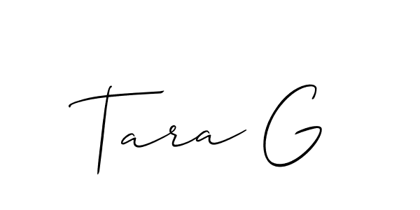 Make a beautiful signature design for name Tara G. With this signature (Allison_Script) style, you can create a handwritten signature for free. Tara G signature style 2 images and pictures png