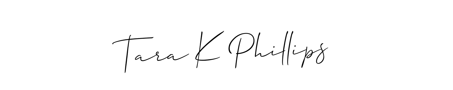 Use a signature maker to create a handwritten signature online. With this signature software, you can design (Allison_Script) your own signature for name Tara K Phillips. Tara K Phillips signature style 2 images and pictures png