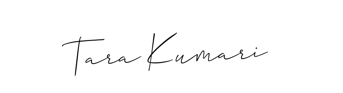 Allison_Script is a professional signature style that is perfect for those who want to add a touch of class to their signature. It is also a great choice for those who want to make their signature more unique. Get Tara Kumari name to fancy signature for free. Tara Kumari signature style 2 images and pictures png