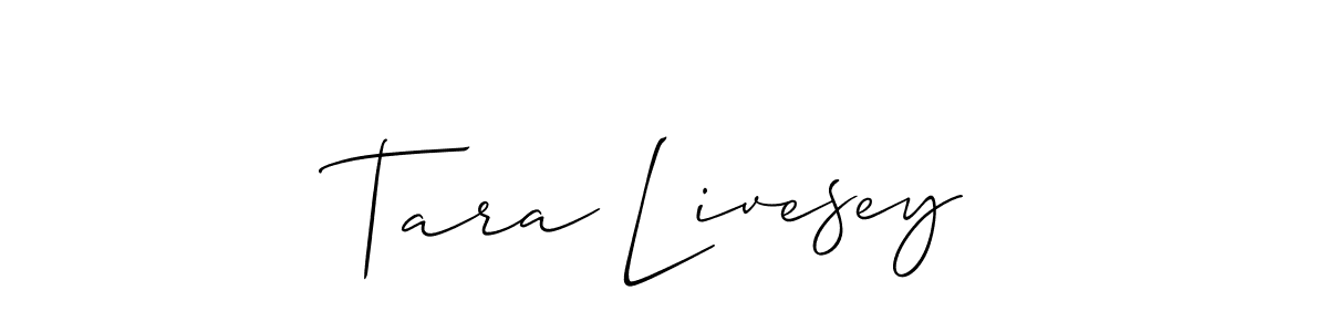 Use a signature maker to create a handwritten signature online. With this signature software, you can design (Allison_Script) your own signature for name Tara Livesey. Tara Livesey signature style 2 images and pictures png