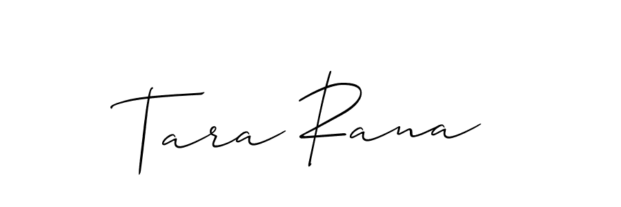 Make a beautiful signature design for name Tara Rana. With this signature (Allison_Script) style, you can create a handwritten signature for free. Tara Rana signature style 2 images and pictures png