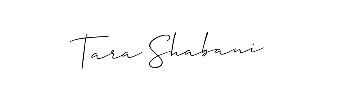 The best way (Allison_Script) to make a short signature is to pick only two or three words in your name. The name Tara Shabani include a total of six letters. For converting this name. Tara Shabani signature style 2 images and pictures png