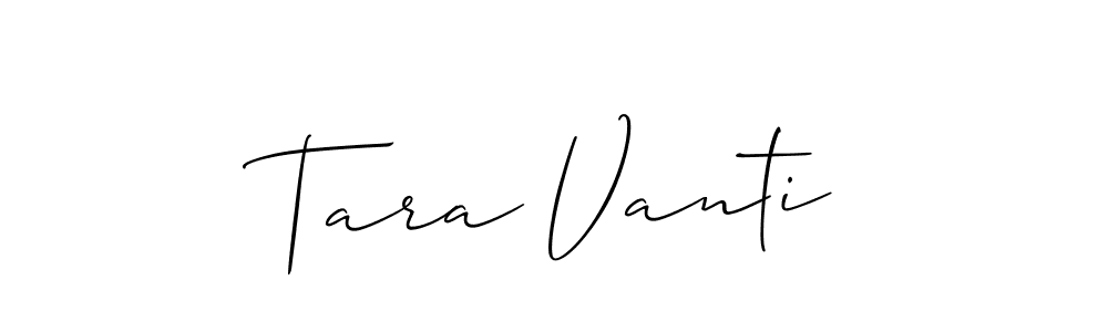 How to make Tara Vanti name signature. Use Allison_Script style for creating short signs online. This is the latest handwritten sign. Tara Vanti signature style 2 images and pictures png