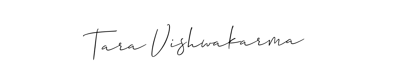 It looks lik you need a new signature style for name Tara Vishwakarma. Design unique handwritten (Allison_Script) signature with our free signature maker in just a few clicks. Tara Vishwakarma signature style 2 images and pictures png