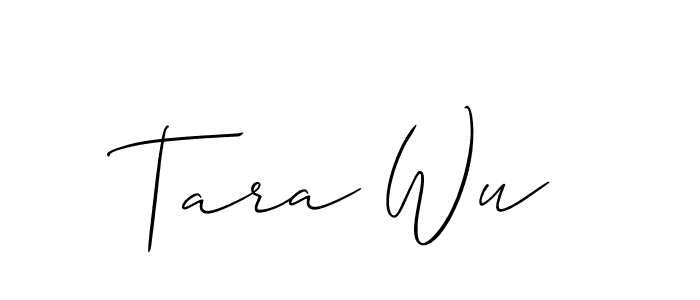 Make a beautiful signature design for name Tara Wu. With this signature (Allison_Script) style, you can create a handwritten signature for free. Tara Wu signature style 2 images and pictures png