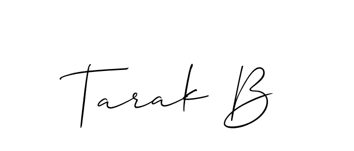 if you are searching for the best signature style for your name Tarak B. so please give up your signature search. here we have designed multiple signature styles  using Allison_Script. Tarak B signature style 2 images and pictures png