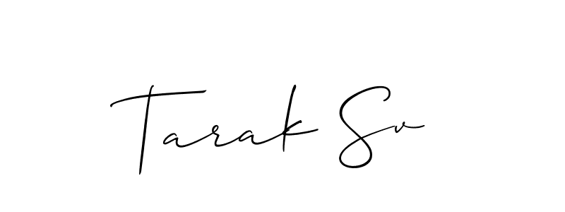 Create a beautiful signature design for name Tarak Sv. With this signature (Allison_Script) fonts, you can make a handwritten signature for free. Tarak Sv signature style 2 images and pictures png