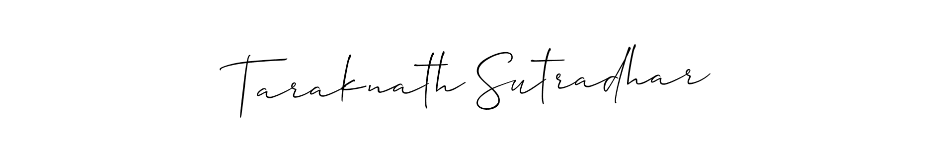 Create a beautiful signature design for name Taraknath Sutradhar. With this signature (Allison_Script) fonts, you can make a handwritten signature for free. Taraknath Sutradhar signature style 2 images and pictures png