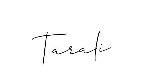 How to make Tarali name signature. Use Allison_Script style for creating short signs online. This is the latest handwritten sign. Tarali signature style 2 images and pictures png